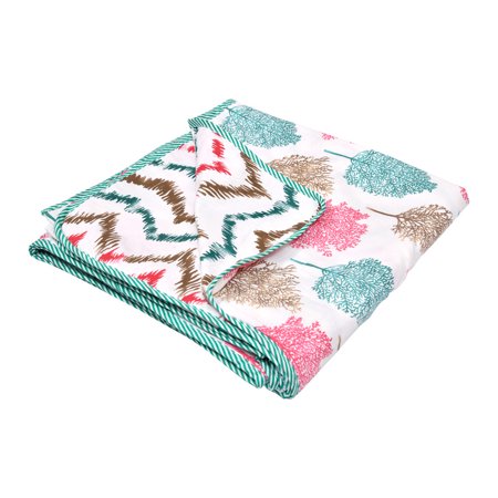 Jinaya's Ethnic Indian Design Floral Printed Reversible Premium Pure Cotton 250 TC 3 Layer Queen Size Dohar/ AC Blanket/ Blanket (90"x100" Inches), Pack of 1