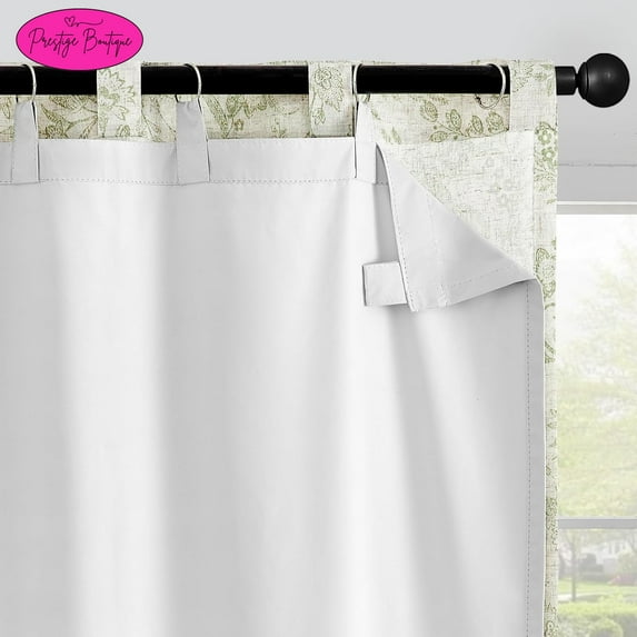 Jinchan Floral Linen Blend Curtains for Living Room Blue French Country Farmhouse Curtains 84 Inches Long Light Filtering Kitchen Window Grommet Top Semi Sheer 2 Panels