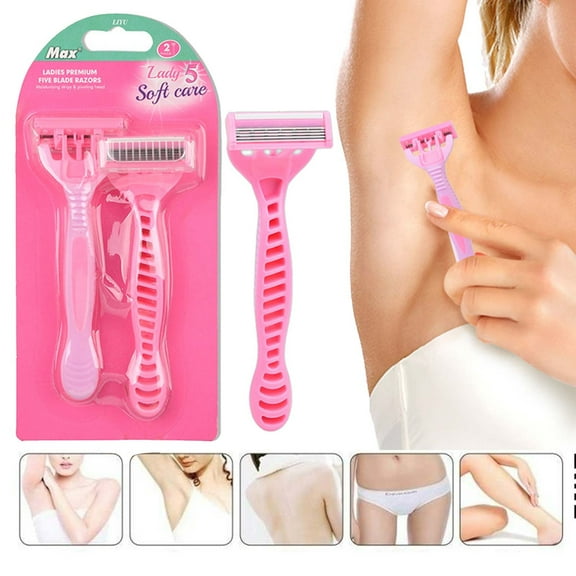 Jincnys Clearence,2 Pcs Face Body Spa Shave Razors For Women Hair Removal Beauty Bikini Area Razors,Lady Manual Shaving Armpit Hair Knife Non-Slip Set For Travel Carry Gift for Women