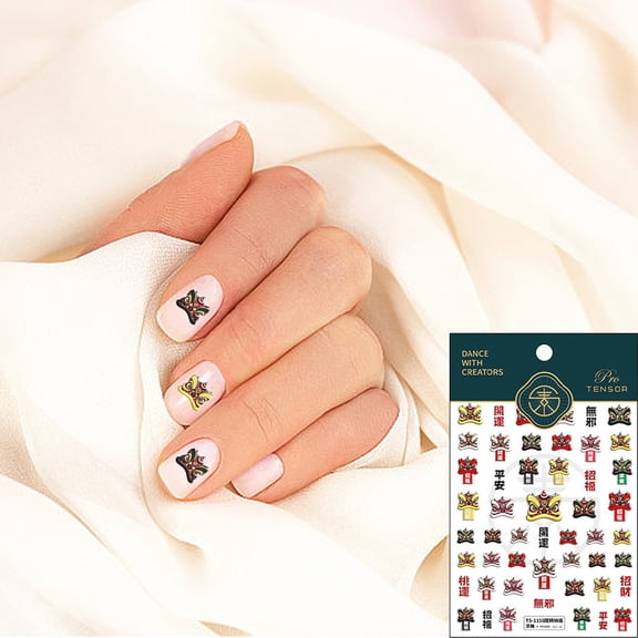 Jincnys Clearence,Hold The Festive Spirit Enhance Your Nails With Exquisite 5D Embossed Nail Stickers Perfect For Welcoming The Prosperous Chinese New Year Gift for Women
