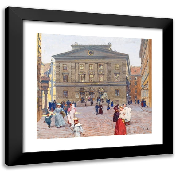 Jindřich Tomec 16x15 Black Modern Framed Museum Art Print Titled - The Postsparkasse Building in Vienna (1900)