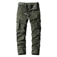 thumbnail image 1 of Jinda Men Casual Cargo Pants 100% Cotton Pants Comfy Mid Rise Soft Work Utility Pants Army Green 34, 1 of 5