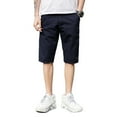 thumbnail image 1 of SWSMCLT Men's Shorts Billowy Button Classic Boy Shorts 100 Cotton Casual Shorts Belt Loops Basic Trousers Blue 34, 1 of 4