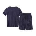 thumbnail image 1 of SWSMCLT Men's 2 Piece Pajama Set Soft Modal Lightweight Summer Sleeping Lounge Set Sleepwear Short Sleeve Shirt Shorts Pj Set Navy1 XX-Large, 1 of 1