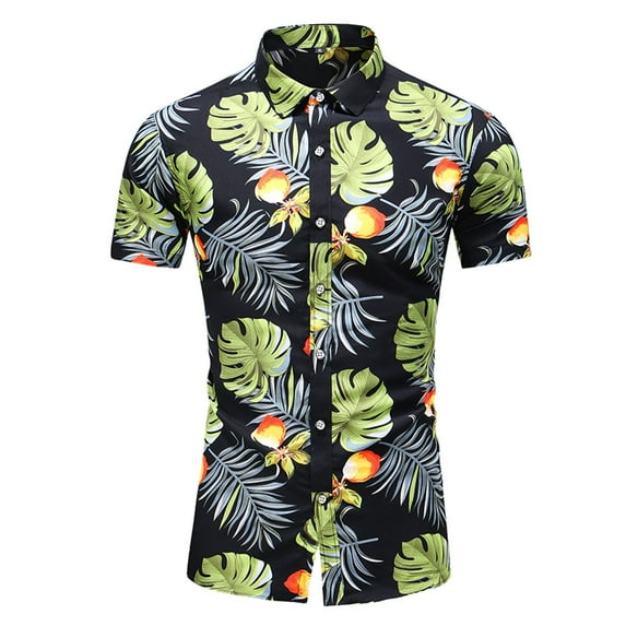 SWSMCLT Men's Short Sleeve Summer Vintage Aloha Hawaiian Shirt Cotton Top Button Up Shirt Thin Button Down Shirt Style21 Medium