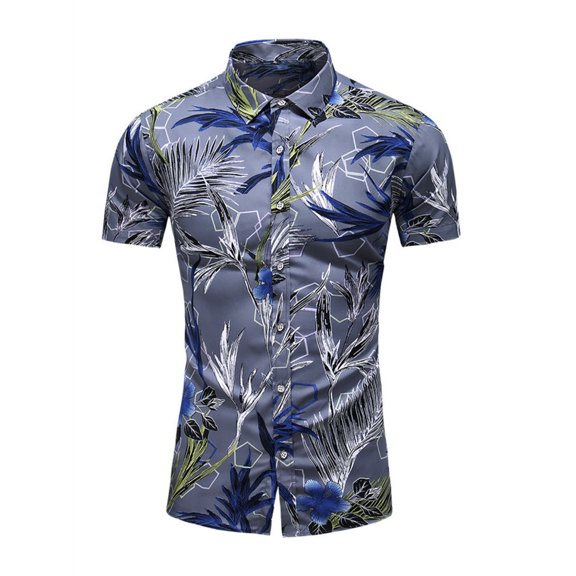 SWSMCLT Men's Short Sleeve Summer Vintage Aloha Hawaiian Shirt Cotton Top Button Up Shirt Thin Button Down Shirt Style23 Small