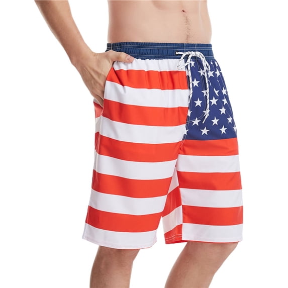 SWSMCLT Men's Bathing Suit Shorts Swimming Beach Swim Trunks Summer Mid Rise Boyleg Drawstring Elastic Waist Swimsuit Patterned6 34