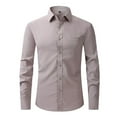 thumbnail image 1 of SWSMCLT Men's Button Down Dress Shirt Classic Button Up Shirt Soft Top Long Sleeve Mandarin Collar Button Thin Grey Large, 1 of 1