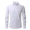thumbnail image 1 of SWSMCLT Men's Button Down Dress Shirt Classic Button Up Shirt Soft Top Long Sleeve Mandarin Collar Button Thin White Small, 1 of 4
