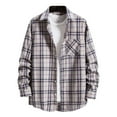 thumbnail image 1 of SWSMCLT Men's Plaid Shirts Button Down Flannel Shirt Cotton Casual Button Up Classic Soft Long Sleeve Top Casual Fashion Style23 Medium, 1 of 4