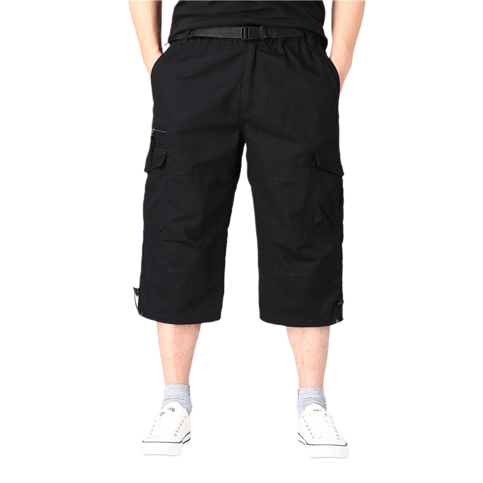 Jinda Men's Capri Cargo Pants Work Utility Pants Bottom Closed Back
