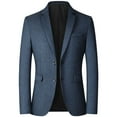 thumbnail image 1 of SWSMCLT Men's Casual Suit Jacket Slim Fit Suit Separate Sport Coat Business Winter Button Spring Welt Pocket Navy Small, 1 of 4