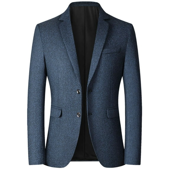 SWSMCLT Men's Casual Suit Jacket Slim Fit Suit Separate Sport Coat Business Winter Button Spring Welt Pocket Navy Small