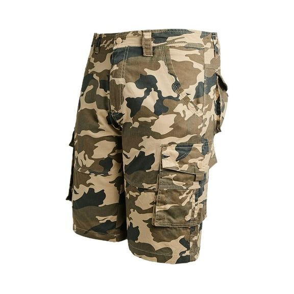 SWSMCLT Men's Cotton Cargo Shorts Summer Travel Casual Shorts Lightweight Bermuda Shorts Slim Fit Pocket Hiking Khaki 38