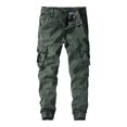 thumbnail image 1 of SWSMCLT Men's Mid Rise Tapered Trousers Cotton Pants Soft Casual Pants Casual Pocket Comfy Winter Chino Army Green 36, 1 of 5