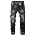 thumbnail image 1 of SWSMCLT Men's Casual Pants Slim Fit Denim Jeans Stretch Autumn Mid Rise Straight Denim Pant Style 42, 1 of 4