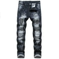 thumbnail image 1 of SWSMCLT Men's Casual Pants Slim Fit Denim Jeans Stretch Autumn Mid Rise Straight Denim Pant Style1 30, 1 of 4