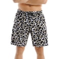 thumbnail image 1 of SWSMCLT Men's Drawstring Swim Trunks Comfy Fashion Elastic Waist Swim Shorts Mid Rise Elastic Printed Leopard Large, 1 of 4