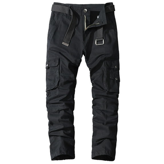 SWSMCLT Men's Casual Pants Drawstring Trousers Mid 100 Cotton Summer Comfy Ankle Pants Black 36