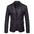 thumbnail image 1 of SWSMCLT Men's Blazer Jacket Casual Winter Fall Blazer Long Sleeve Office Button Slimming One Button Sport Coat Dark Grey Small, 1 of 1