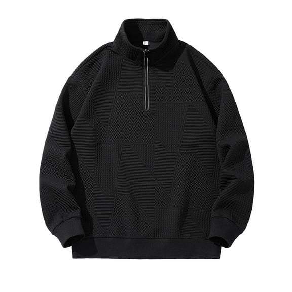 Jinda Men's Fashion Sherpa-Lined Hoodie & Sweatshirt Fuzzi Zip Up Long Sleeve Pullover Tops Thermal Black 44