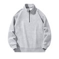 thumbnail image 1 of Jinda Men's Fashion Sherpa-Lined Hoodie & Sweatshirt Fuzzi Zip Up Long Sleeve Pullover Tops Thermal Grey 42, 1 of 1