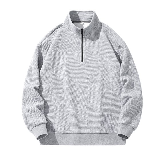 Jinda Men's Fashion Sherpa-Lined Hoodie & Sweatshirt Fuzzi Zip Up Long Sleeve Pullover Tops Thermal Grey 42