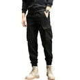 thumbnail image 1 of SWSMCLT Men's Casual Fall Elastic Waist Harem Pants Drawstring Trousers Spandex Ankle Fashion Casual Pants Black 32, 1 of 4