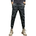 thumbnail image 1 of SWSMCLT Men's Drawstring Summer Elastic Waist Harem Trousers Ankle Pants Winter Fashion Work Utility Pants Dark Grey 30, 1 of 4