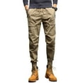 thumbnail image 1 of SWSMCLT Men's Drawstring Summer Elastic Waist Harem Trousers Ankle Pants Winter Fashion Work Utility Pants Khaki 32, 1 of 4