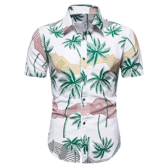SWSMCLT Men's Soft Summer Short Sleeve Cotton Hawaiian Shirt Button Down Shirts Aloha Lapel Button Down Shirts Patterned78 Medium