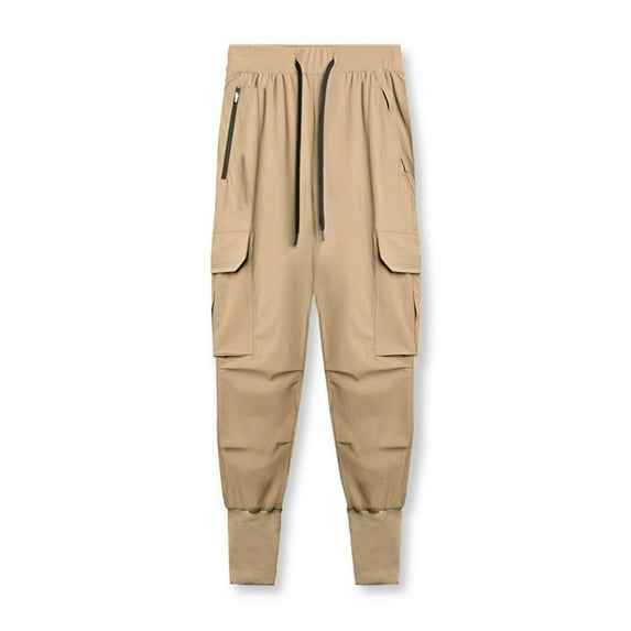 SWSMCLT Men's Athletic Jogging Harem Hiking Sweatpants Waterproof Pants Drawstring Jogger Casual Pants Khaki XX-Large