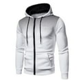 thumbnail image 1 of Jinda Men's Hooded Sweatshirt Polka Dot Slim Fit Outdoor Active Hoodies Long Sleeve Fall Basic Full Zip Hoody Fashion Top White 36, 1 of 1