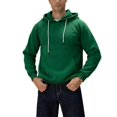 thumbnail image 1 of SWSMCLT Men's Fleece Pullover Hoodie Hooded Long Sleeve Sweatshirt Soft Solid Spring Fall Top Drawstring Lightweight Dark Green 40, 1 of 4