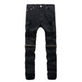 thumbnail image 1 of SWSMCLT Men's Pocket Denim Pant Jeans Ripped Pants Long Trousers Slim Fit Travel Straight Leg Stretch Mid Rise Black 38, 1 of 4
