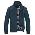 thumbnail image 1 of SWSMCLT Men's Lined Windbreaker Cozy Full Zip Wind Jacket Snow Jacket Long Sleeve Windproof Zip Up Casual Dark Green Large, 1 of 1
