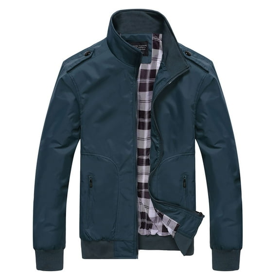 SWSMCLT Men's Lined Windbreaker Cozy Full Zip Wind Jacket Snow Jacket Long Sleeve Windproof Zip Up Casual Dark Green X-Large