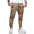 thumbnail image 1 of SWSMCLT Men's Long Casual Pants Work Pants Elastic Waist Comfy Trousers Cotton Summer Tapered Casual Outdoor Khaki Medium, 1 of 1