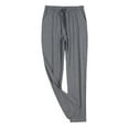 thumbnail image 1 of SWSMCLT Men's Cotton Soft Striped Lounge Drawstring Pocket Long Pajamas Pants Summer Pjs Elastic Waist Casual Dark Grey X-Large, 1 of 1