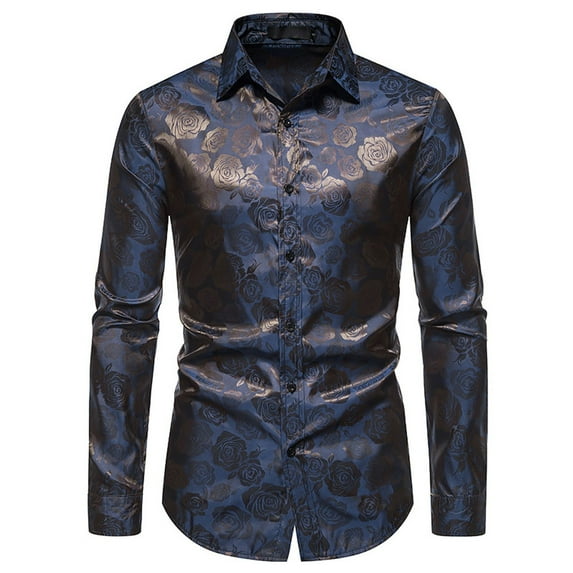 SWSMCLT Men's Button Down Shirts Long Sleeve Button Down Shirt Fitted Top Soft Summer Basic Fall Button Up Blue Small