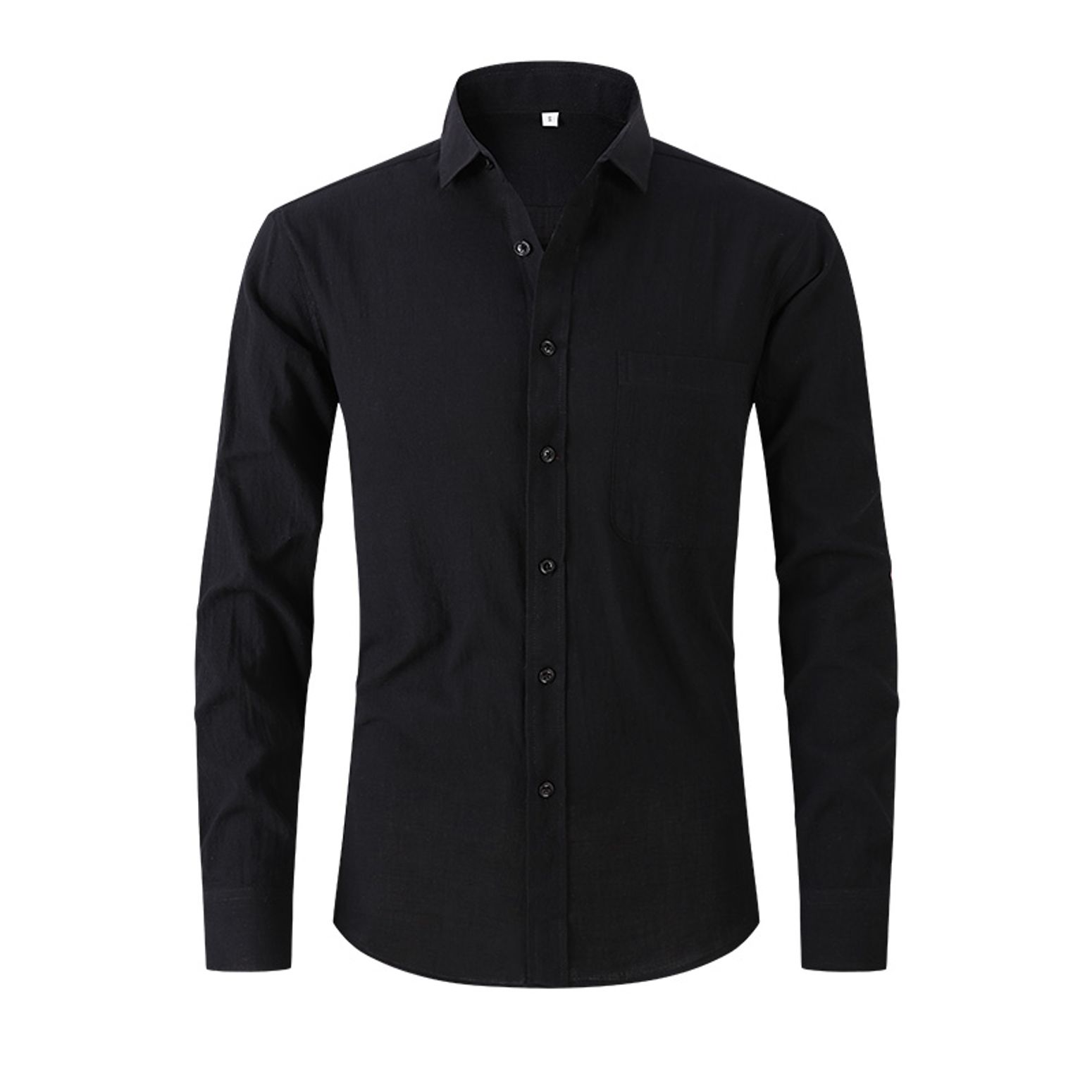 Jinda Men's Long Sleeve Button Down Shirt Soft 100 Cotton Dress Shirt Fall  Slim Fit Office Business Casual Button Up Shirts Black Large - Walmart.com