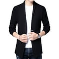 thumbnail image 1 of SWSMCLT Men's Cardigan Sweaters Lightweight Long Sleeve Cardigan Cable Knit Fashion Cozy V Neck Casual Outerwear Black 44, 1 of 4