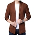 thumbnail image 1 of Jinda Men's Long Sleeve Cardigan Cable Knit Cardigan Sweaters Lightweight Fashion Cozy V Neck Casual Outerwear Brown 34, 1 of 4