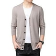 thumbnail image 1 of SWSMCLT Men's Button Knit Soft Fitted Casual Long Sleeve Cardigan Fall Cardigans Single Breasted Outerwear Apricot 36, 1 of 4