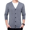 thumbnail image 1 of SWSMCLT Men's Button Knit Soft Fitted Casual Long Sleeve Cardigan Fall Cardigans Single Breasted Outerwear Dark Grey 38, 1 of 1