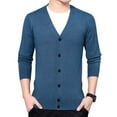 thumbnail image 1 of SWSMCLT Men's Button Knit Soft Fitted Casual Long Sleeve Cardigan Fall Cardigans Single Breasted Outerwear Sky Blue 38, 1 of 4