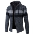 thumbnail image 1 of Jinda Men's Long Sleeve Cardigan Sweater Hooded Cardigan Sweater Warm Zip Up Full Zip Winter Cozy Fall Fitted Cardigan Dark Grey Large, 1 of 1