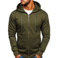 thumbnail image 1 of Jinda Men's Long Sleeve Hoodies Full Zip Hoodie Zip Up Warm Hooded Winter Casual Soft Hooded Sweatshirt Army Green Large, 1 of 1