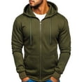 thumbnail image 1 of Jinda Men's Long Sleeve Hoodies Full Zip Hoodie Zip Up Warm Hooded Winter Casual Soft Hooded Sweatshirt Army Green Medium, 1 of 1