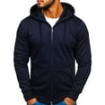 thumbnail image 1 of Jinda Men's Long Sleeve Hoodies Full Zip Hoodie Zip Up Warm Hooded Winter Casual Soft Hooded Sweatshirt Navy XX-Large, 1 of 1